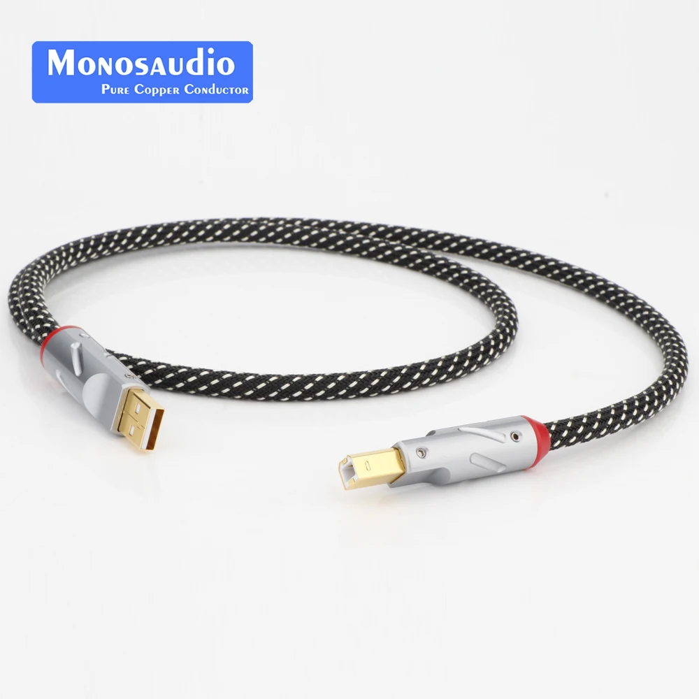 Monosaudio Oxygen-Free Copper x401 USB Cable USB2.0 Connector Adapter Line USB A TO B Data Cable DAC DVD Amplifier