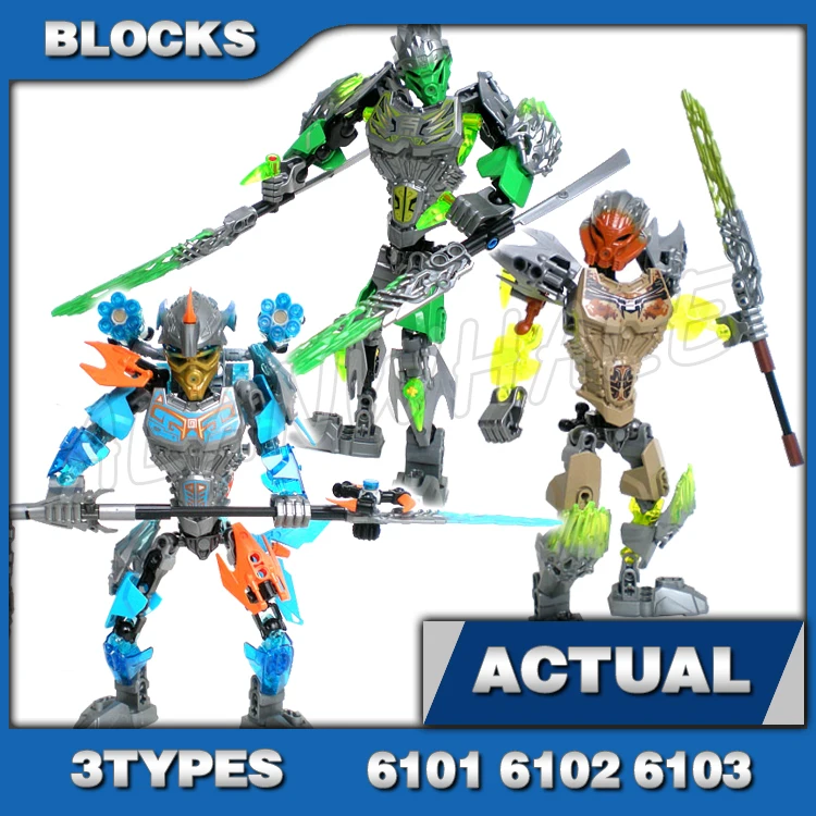 3Types Bionicle Unity Mask Uniter of Jungle Stone Water Lewa Pohatu Gali Soldier 610 Building Block Toys Compatible With Model