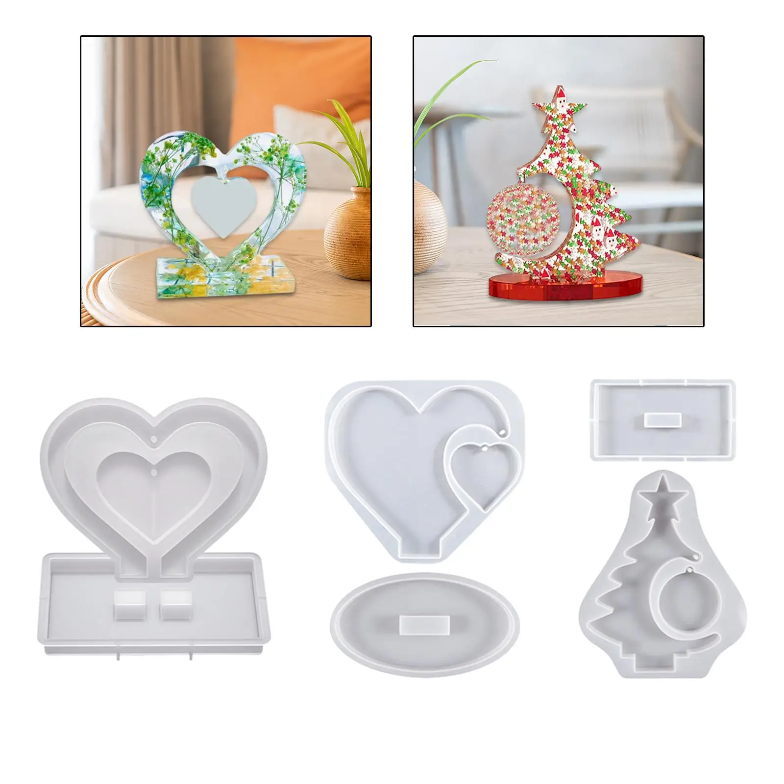 Photo Frame Resin Silicone Mold with Base for Epoxy Casting DIY Craft Ornament Home Decoration Valentine Gift