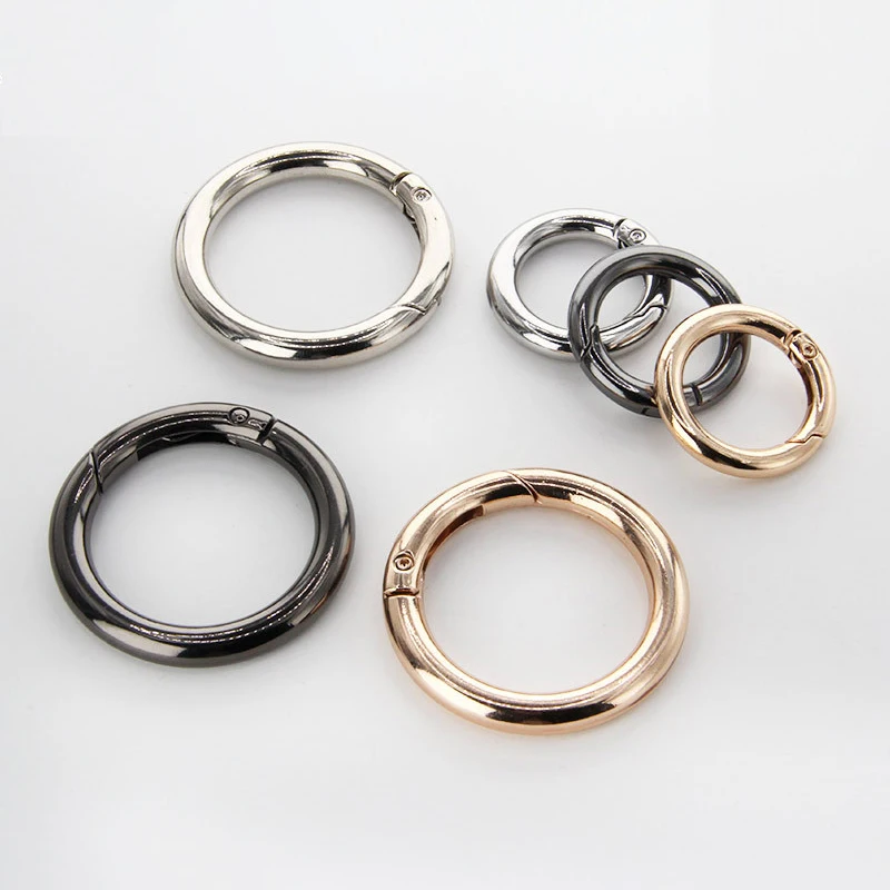 Spring Gate O Ring Openable Keyring Key Leather Bag Handbag Belt Strap Parts Pendant Buckle Snap Clasp Clip Trigger Hook