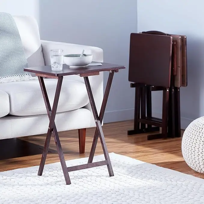 Wooden multifunctional folding table portable and convenient three-color folding table