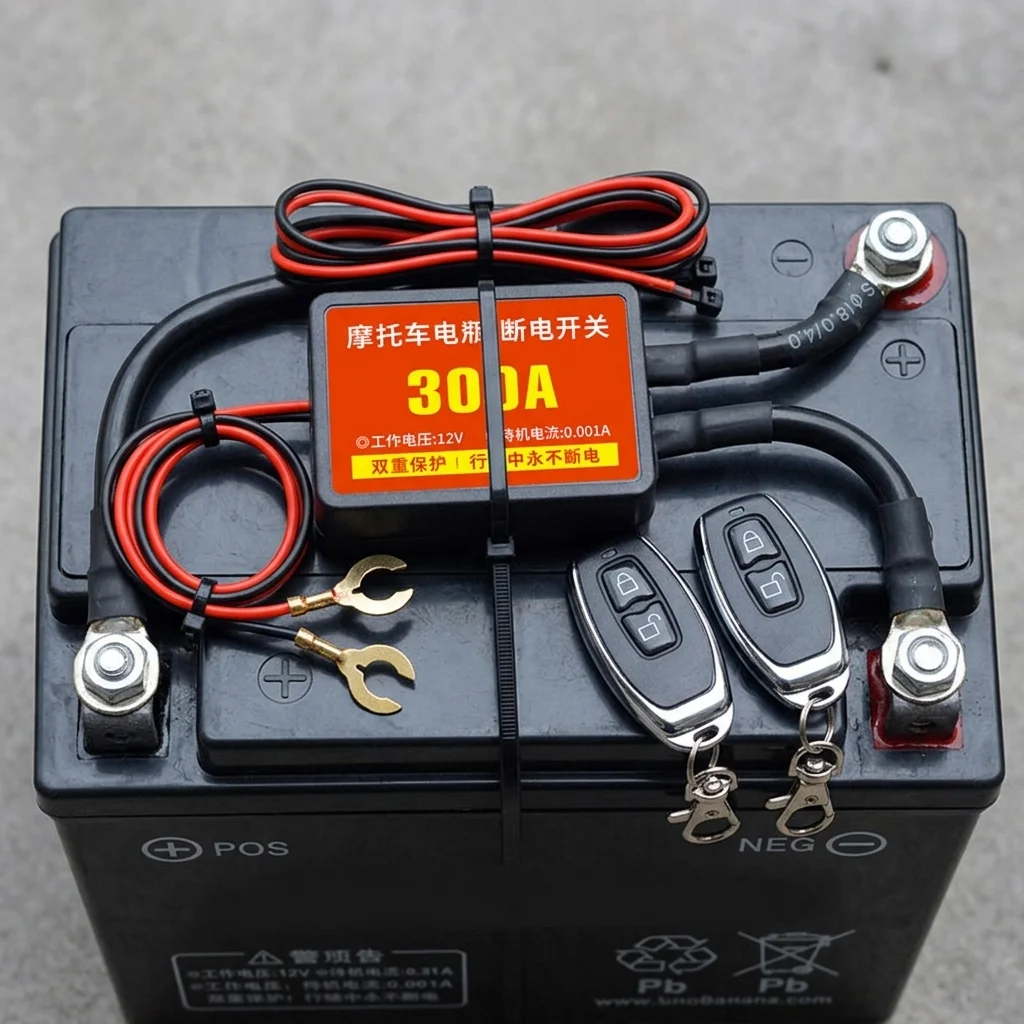 12V 300A Car Smart Remote Battery Disconnect Switch with Remote Control Universal Motorcycle Battery Disconnect Switch Isolator