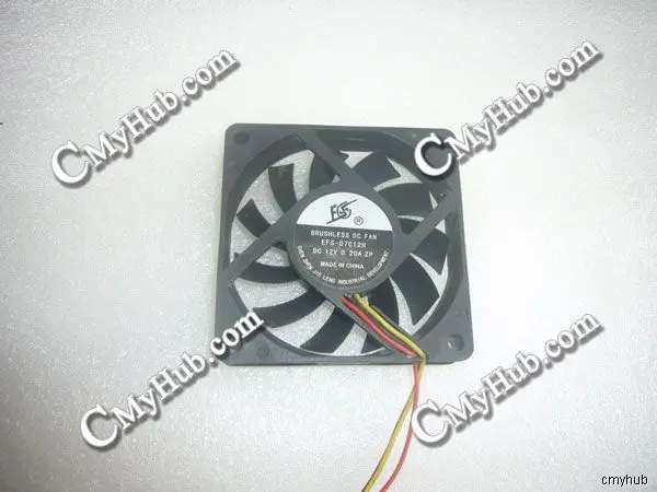 For EFS-07C12H ZP DC12V 0.20A 7015 7CM 70MM 70X70X15MM 3pin Cooling Fan EFS-07C12H ZP