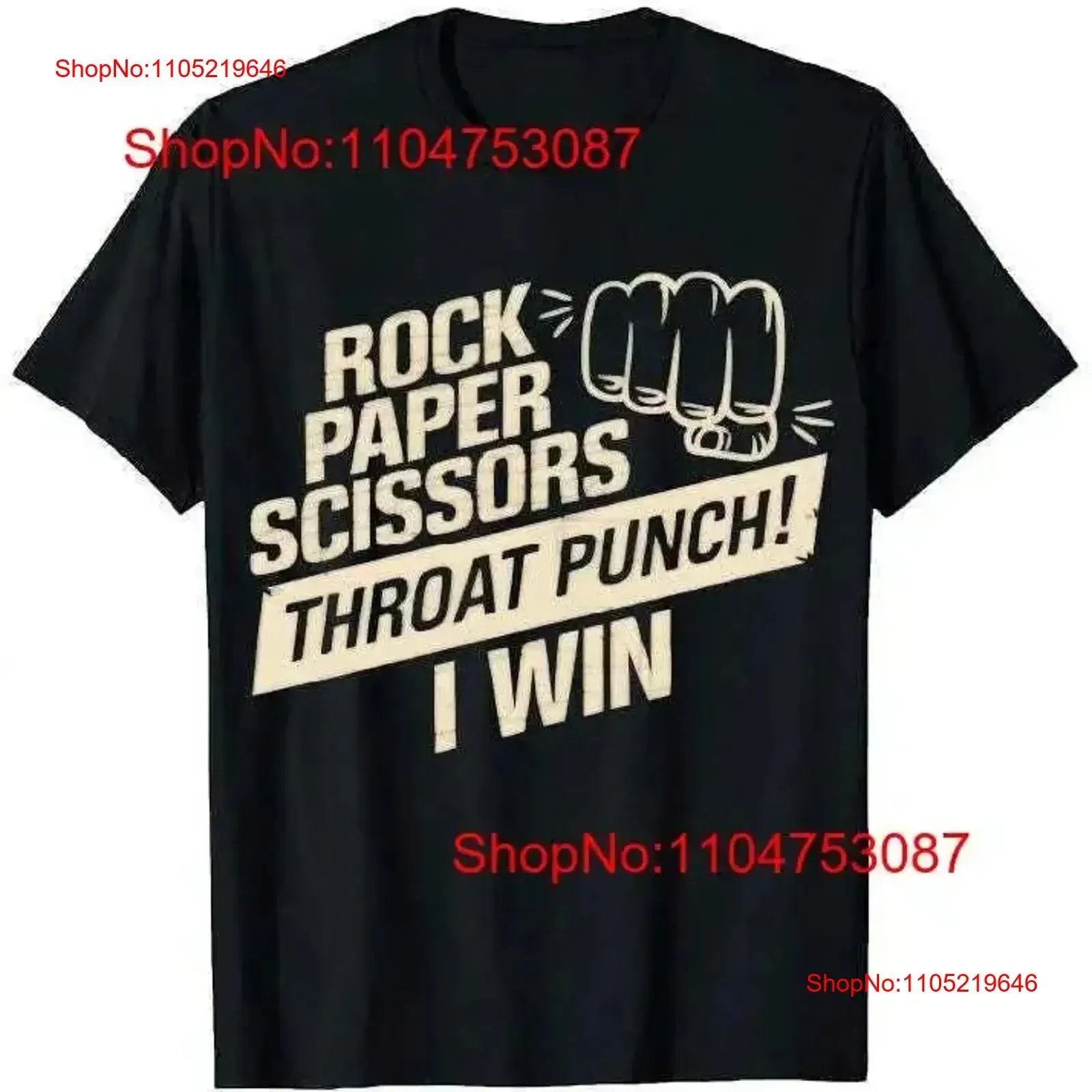 Rock Paper Scissors Throat Punch T Shirt Funny Gamer Quirky Humor vintage Washed Soft fashion designer clothes Casual vintage