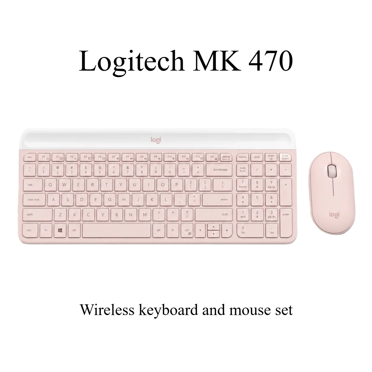 Logitech MK470 Ultra-Slim Wireless Keyboard and Mouse Combo: Silent Click Desk Set - Compact 2.4G USB for PC Laptop