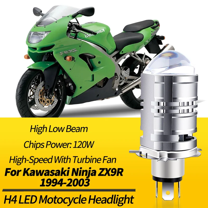 1PC LED Headlight Bulb H4 9003 HB2 Canbus For Kawasaki Ninja ZX9R 1994 1995 1996-2003 High Low Beam Motocycle Retrofit Accessory