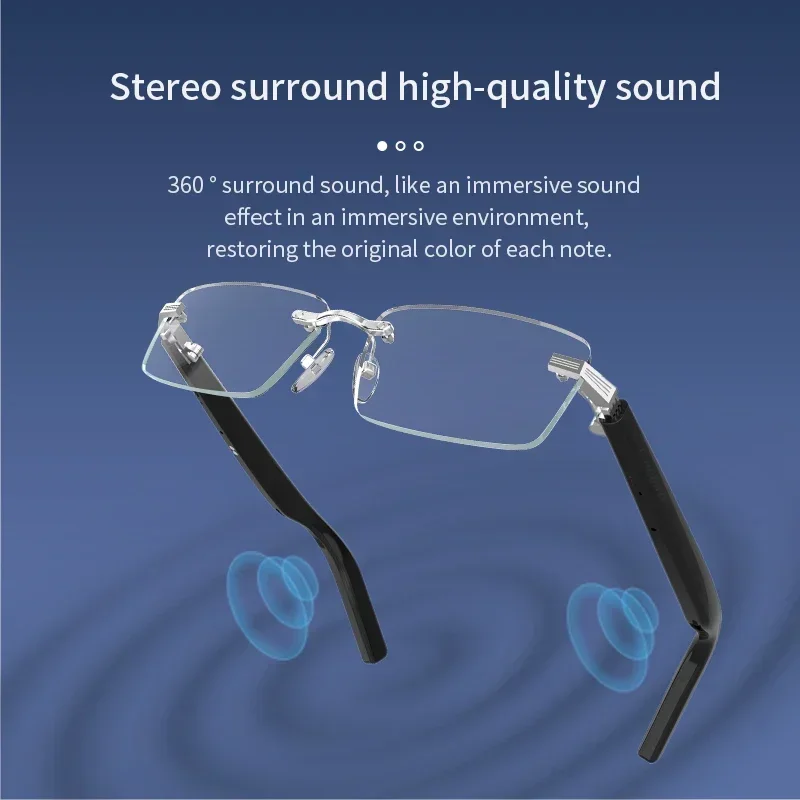 new Smart Glasses Bluetooth  Built-in Microphone Speakers Touch & Voice Assistant Compatible Glass for Men Women