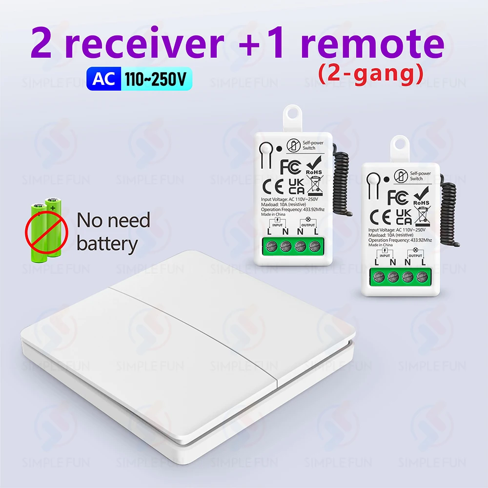 Mini RF Smart Licht Schalter 110V 220V 230V Self Power Drahtlose Wand Schalter Keine Batterie Unterstützung Power restaurierung Status Einstellung