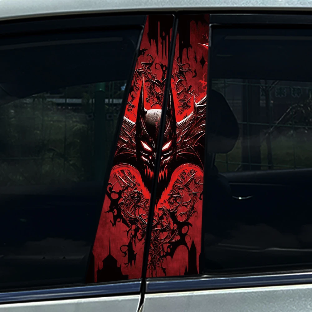 أنيمي بوي العنكبوت الخفافيش ملصقات السيارات السيارات B-عمود سيارة مركز العمود الديكور غطاء الخدوش الشارات مقاوم للماء اكسسوارات السيارات #4