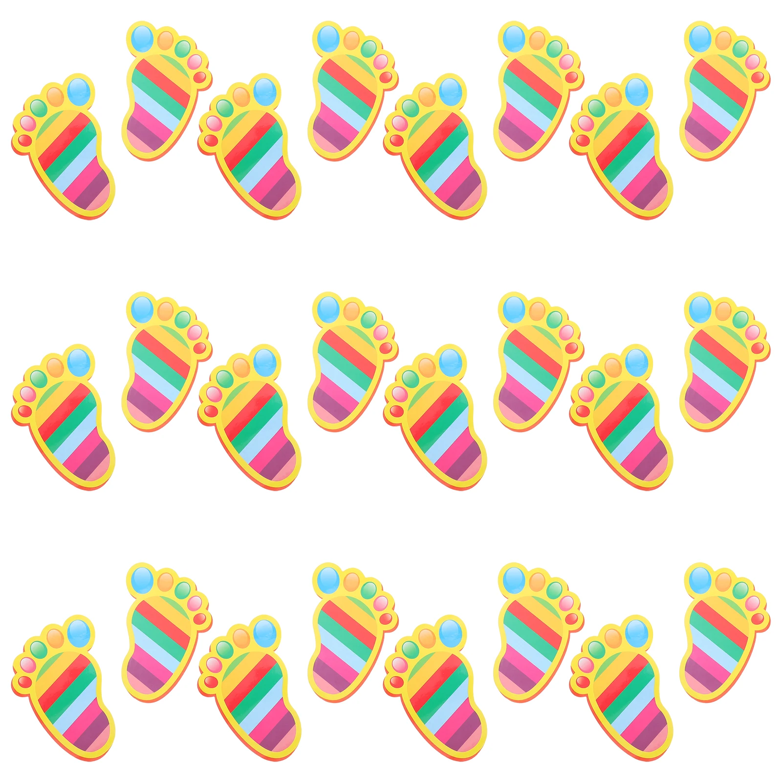 

15 Pairs Footprint Floor Stickers Classroom Decals Baby Shower Feet for Decorate