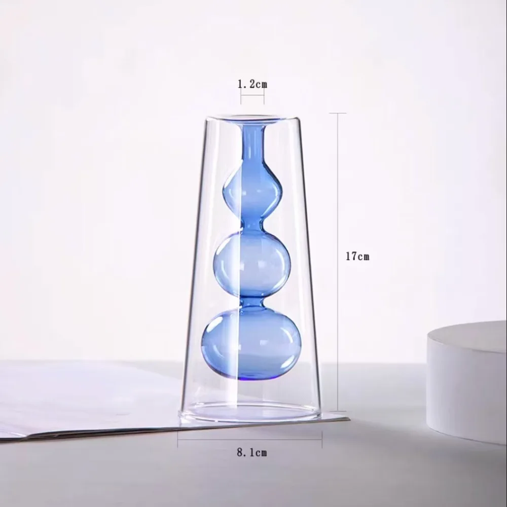Nordic Style Colored Glass Vase Creative Elegant Aromatherapy Diffuser Bottle Minimalism INS Volatile Containers Room