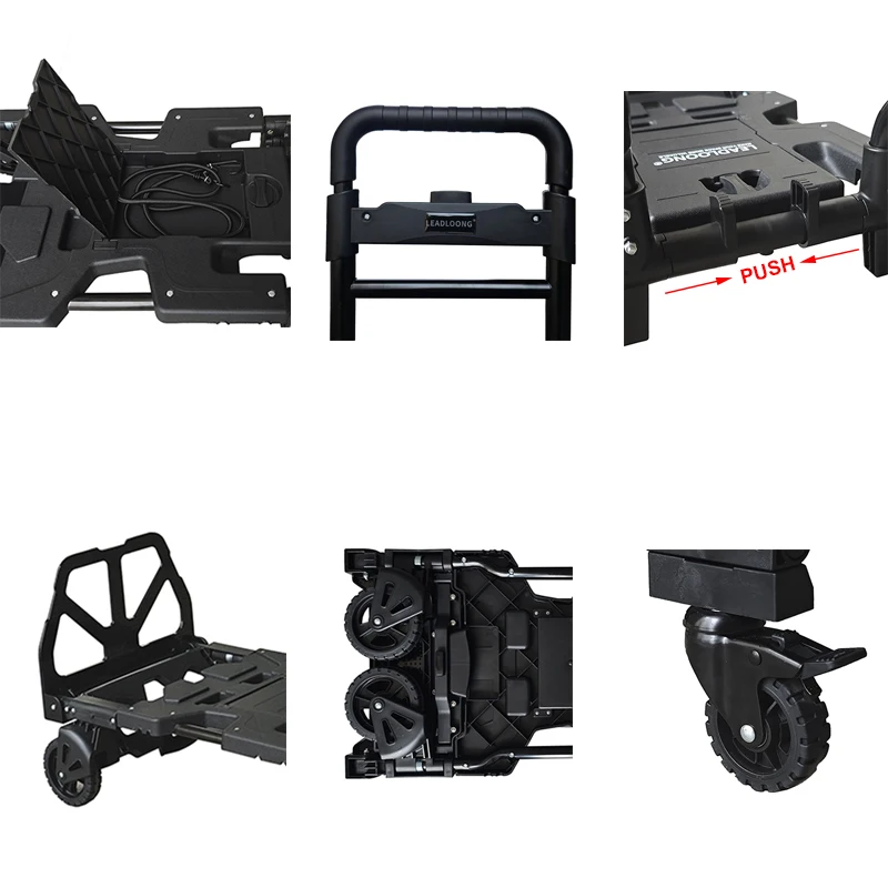 LEADLOONG Portable Foldable Tool Cart with Collapsible Basket