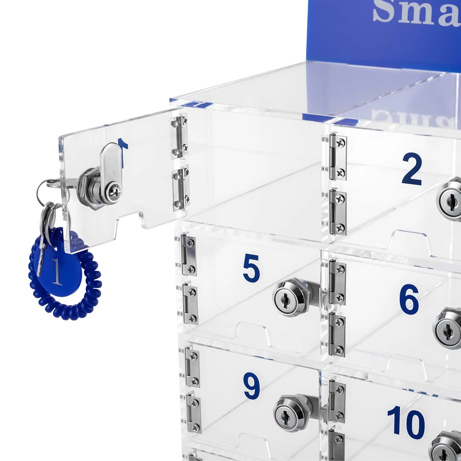 Loyalheartdy 24-слотовый шкафчик для хранения сотового телефона Прозрачный шкафчик для сотового телефона с ключами, настенное акриловое хранилище для сотовых телефонов