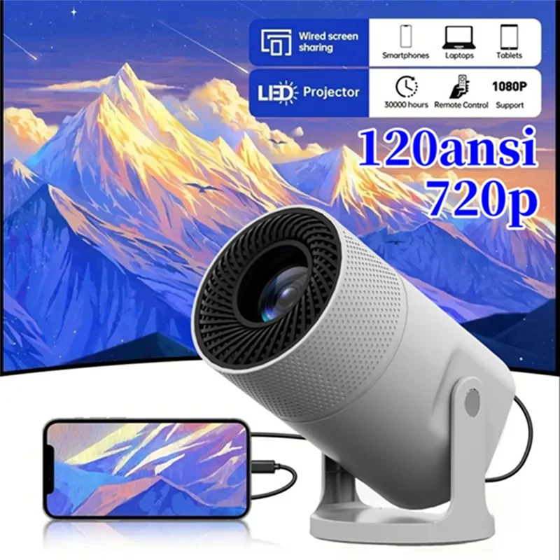 

【A42U】Portable Mini Projector 720P Projector With Auto Vertical Keystone 180 Rotation Support Mobile Phone Same Screen