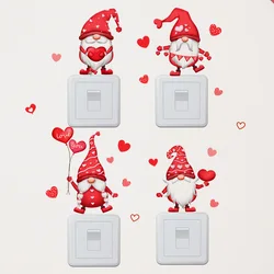 Pegatina de pared de dibujos animados de enano de amor para el Día de San Valentín, interruptor para pegatina de sala de estar, Mural decorativo creativo, 15x45cm