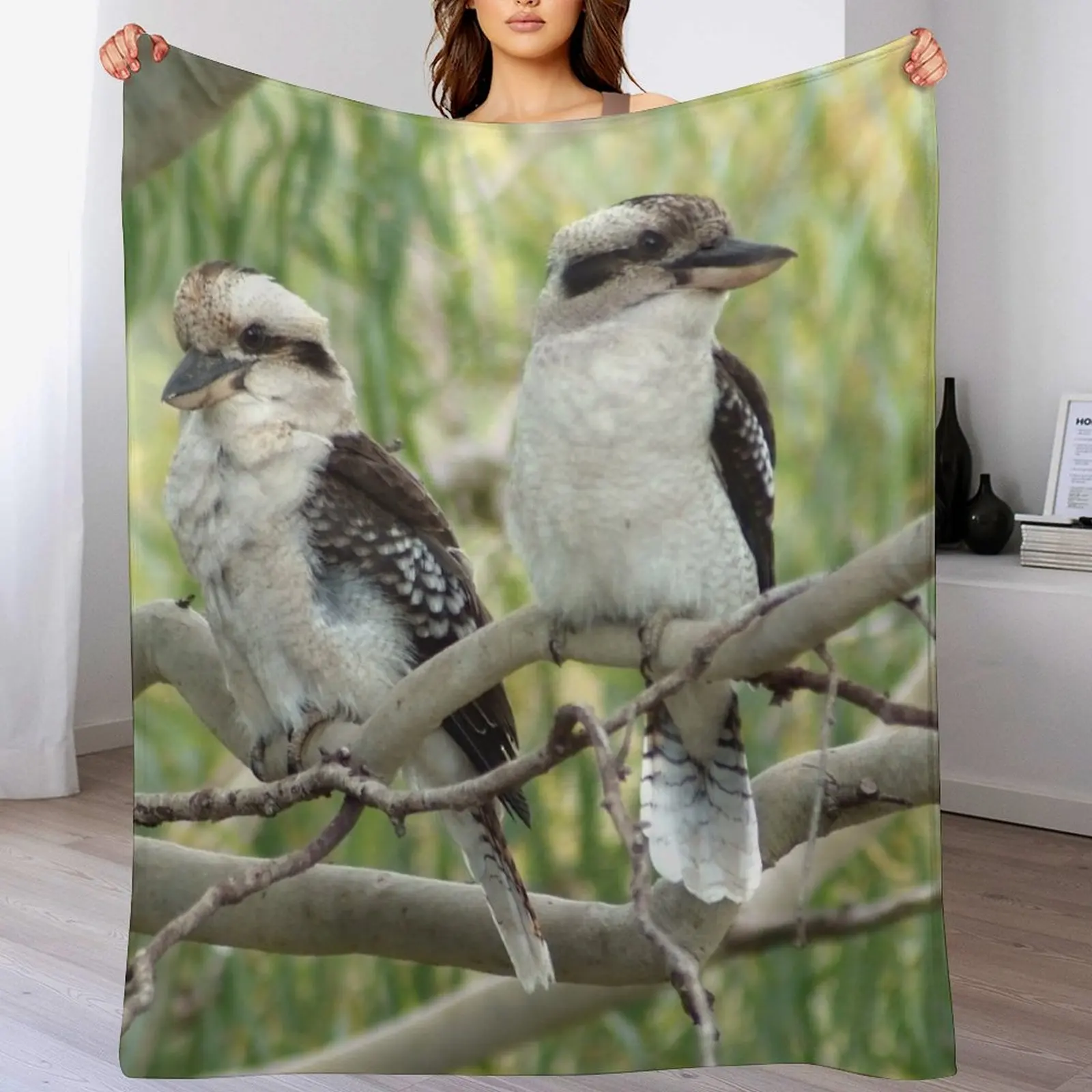 

Kookaburra sits in the old gum tree Throw Blanket Giant Sofa Nap decorative Sofa Throw Blankets