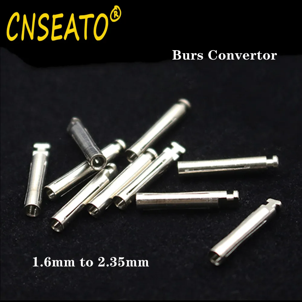 10Pcs Dental Burs Adapter Converter 1.6mm to 2.35mm Shank Polisher High Speed to Low Speed Polishing Burs FG RA Dentistry Lab