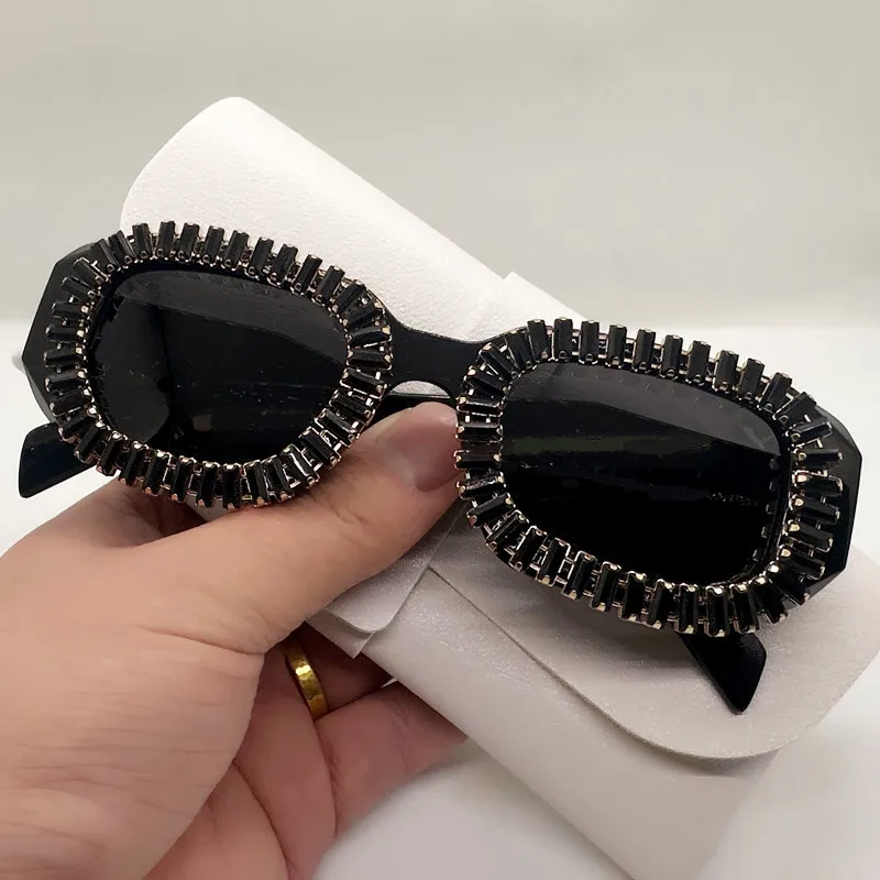 Neue 2026 Bunte Quadratische Diamant Sonnenbrille Frauen Mode Ozean Objektiv Strass Shades UV400 Sonnenbrille Weibliche Brillen Gafas – Detail 4