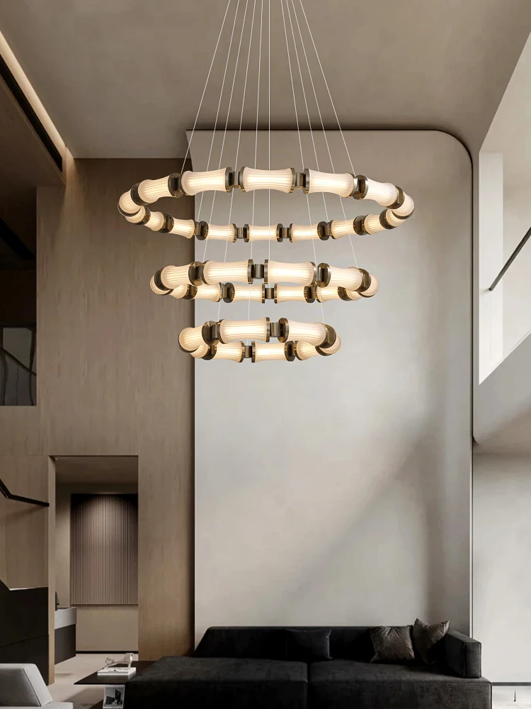 2024 Modern Luxury New Design Glass Lighting Led Home Decoration Ceiling Chandelier Living Room Lustre