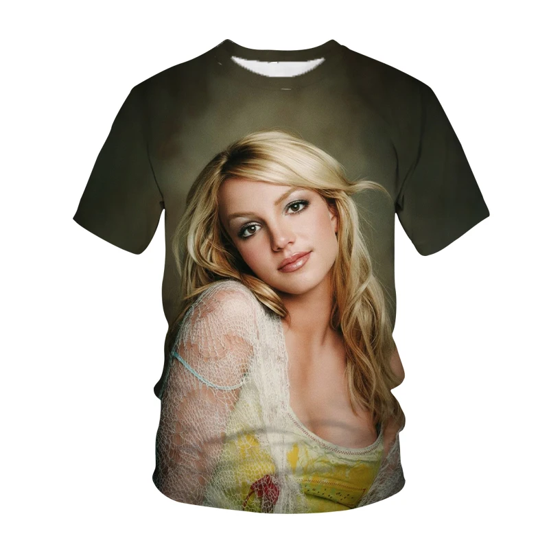 Britney Spears Singer 3D Print T-Shirts Men Women Casual Short Sleeve T Shirt Tops Y2K Harajuku Oversized Tees Men's Clothing