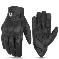 Retro Motorcycle Gloves Men Women Winter Windproof Warm Anti-Slip Anti-Fall Full Finger Riding Gloves For Motorbike Electric Bik