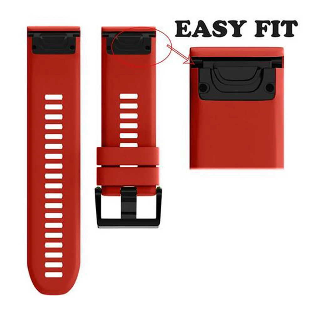 Cinturino per orologio Quickfit 26mm 22mm per Garmin Fenix 7 7X 6X 6 Pro 5X 5 Plus Epix Gen 2 Tactix Bravo cinturino in Silicone braccialetto da polso