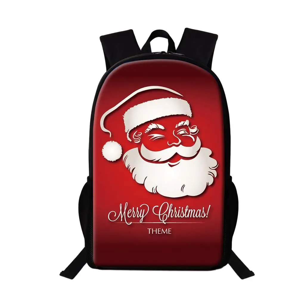 Merry Christmas Gift Backpack For Students Santa Claus Printing School Bags Women Men Fashion Knapsack Multifunctional Backpack