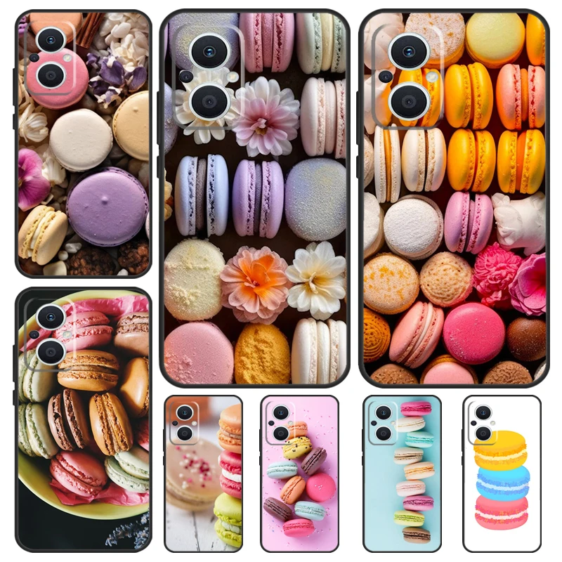 Dessert ice Cream Macaron Food Case For OPPO Reno 10 Pro 4 5 6 7 8 Lite 8T 4Z 5Z OPPO Find X5 Lite X2 X3 Neo X6 Pro Cover