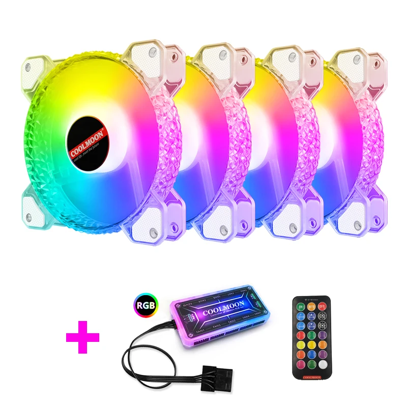 

Coolmoon RGB Fan 120mm Fan Cooling PC Computer Case Fans 6PIN Adjustable Silent Cooler Radiator for Computer Case Chassis