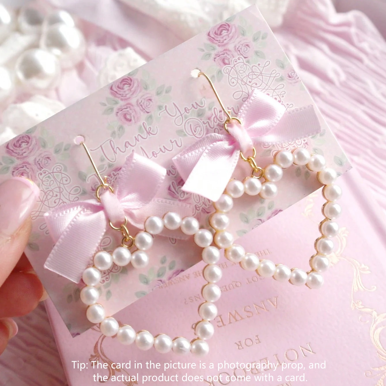 1 pair of Y2K sweet and cool pink love bow imitation pearl pendant earrings suitable for ladies to wear fashionable jewelry at g