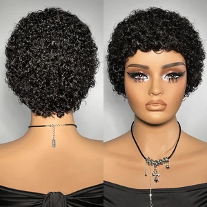 شعر مستعار قصير مجعد للنساء، شعر مستعار 100٪ من الشعر البشري، مصنوع بالكامل من الألمان، عابث كيرل، غريب، رخيص، للبيع، 99J أعلى 8 مبيعات بالجملة للملابس الهندية - رقم 2