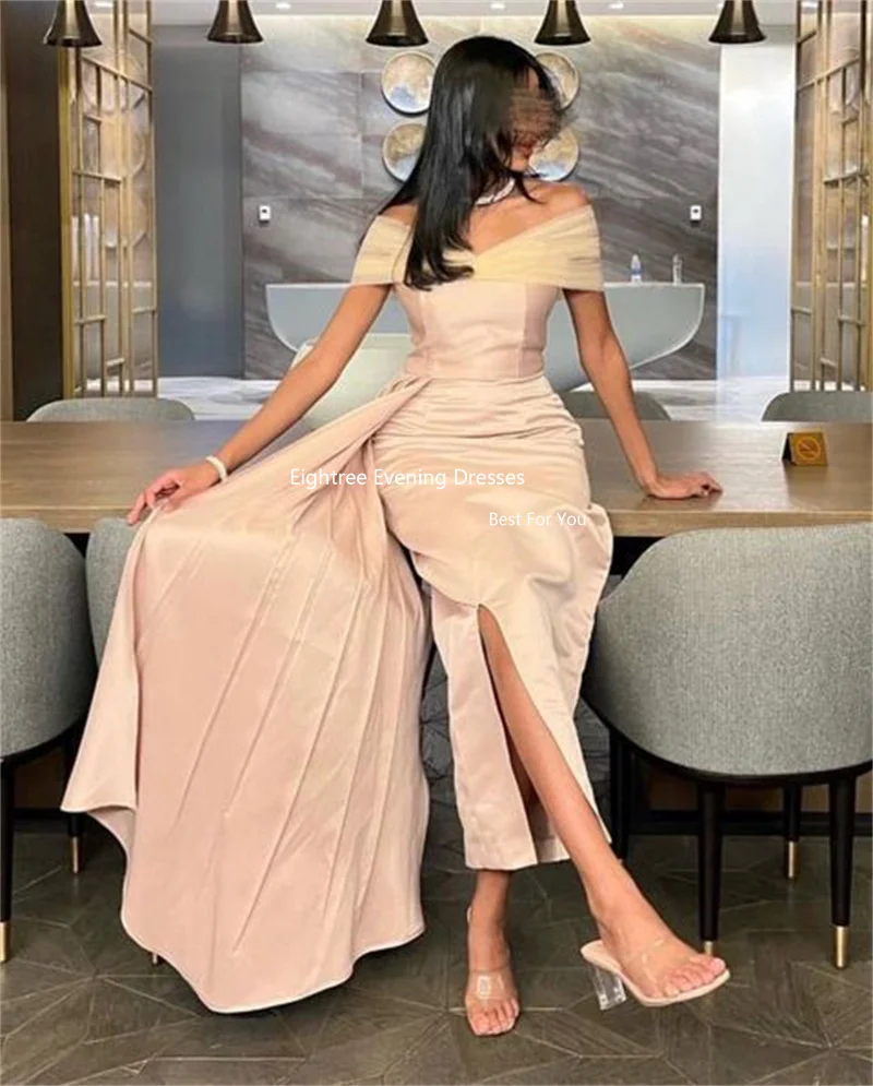 Eightree Formal Tulle Evening Dresses Mermaid Long Off The Shoulder Stain Slit Abendkleider Dubai Party Prom Event Gown 2024