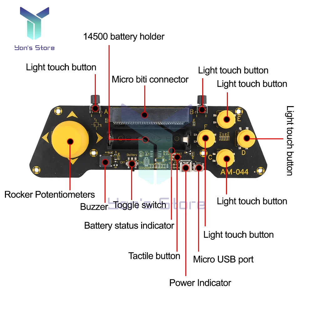 1Pcs Microbit Expansion Board Programmable Remote Control Game Joystick Microbit Handle DIY Electronic Kit for Smart Robot Car