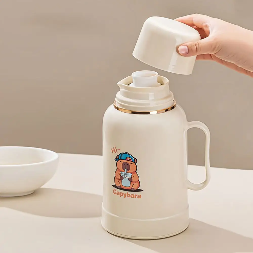 

Изолированный чайник с героями мультфильмов, аниме, большой емкости, термос с двойными стенками, капибара, чашка для воды, прочный, 1000 мл