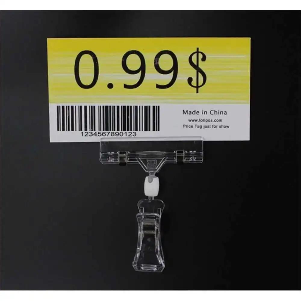 10Pcs Economical Pop Sign Clip Holder Price Tag Label Card Frame Plastic Clear Display Racks Office Memo Card Name Tag Holder