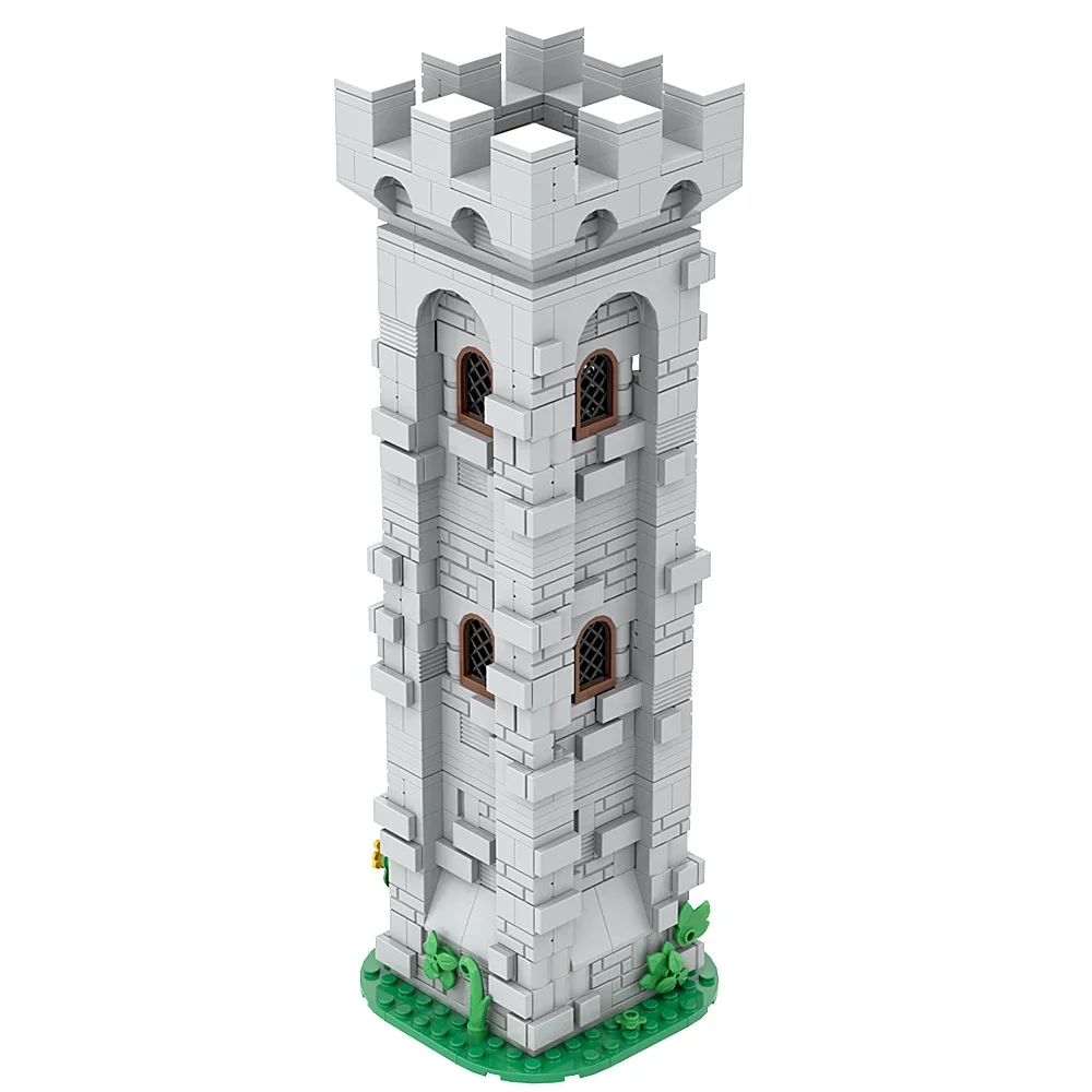 Gobricks MOC Lions Knights Watch Tower Bricks Model Military Medieval Castle Tower Building Block Set Educational Toys kids Gift