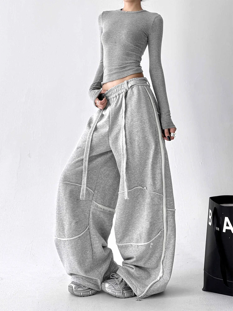 2025 Autumn Winter Women Grunge Cyber Punk Joggers Hip-pop Long Trousers Baggy 2000s Harajuku Pantalones High Street Sweat Pants