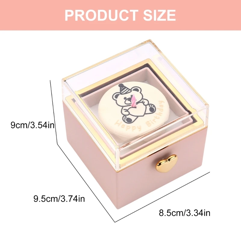 Ring Holder Box Rotating Jewelry Box for Birthdays and Anniversary Celebrations