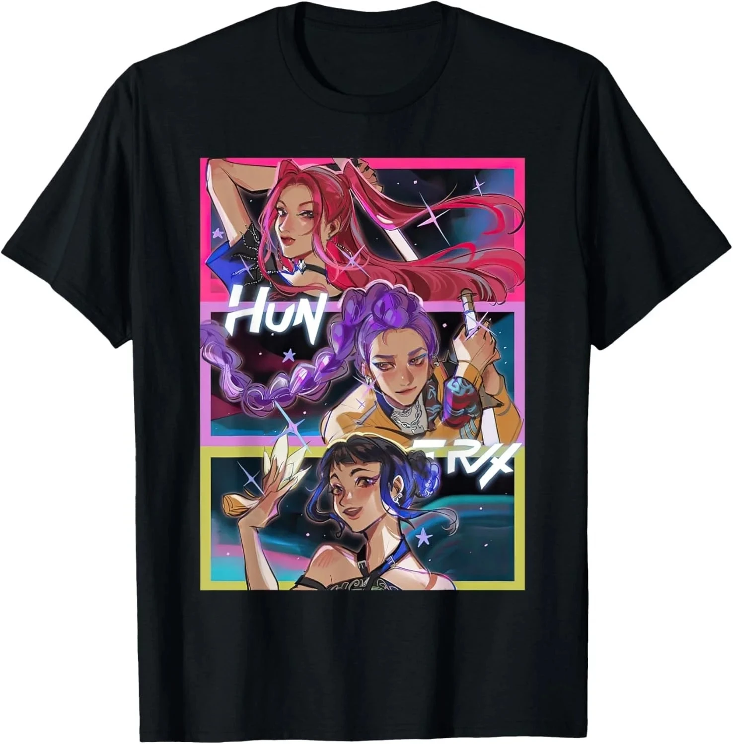 Anime KPop Demon Hunters T-shirt Summer 3D HUNTR_X Print Men Women Cartoon Top Summer Unisex Streetwear Oversized Men's Clothin