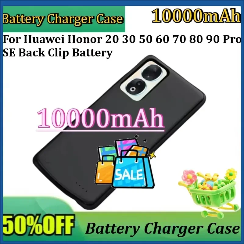 

For Honor Series Portable Protective Cover 10000mAh Power Case for Huawei Honor 20 30 50 60 70 80 90 Pro SE Back Clip Battery