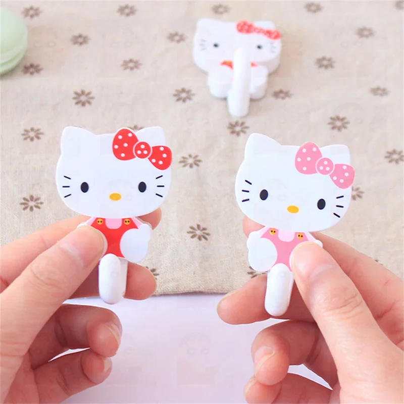 Hello Kitty Cartoon Sticky Hook Cute Student Dormitory Nail Free Strong Sticky Hook Household Clothes Hook Cute Towel Hook