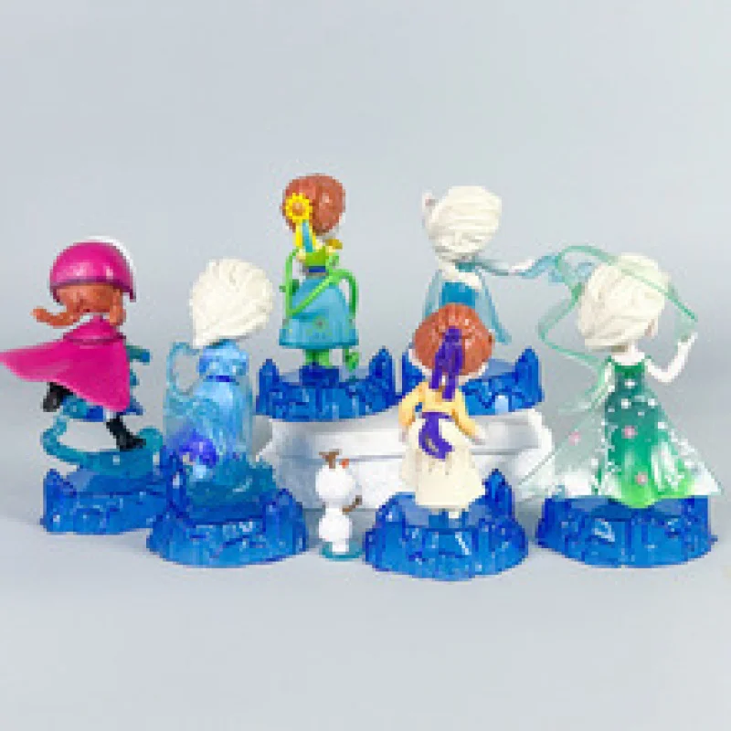 Frozen Anime artesanía Oficina señora Elsa Anna caja ciega muñeca periférica decoración de pastel de escritorio juguete para niña