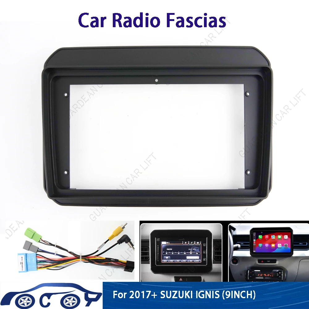 9 Inch Car Radio Fascia For 2017+ SUZUKI IGNIS Android Stereo Frame Panel With Cable