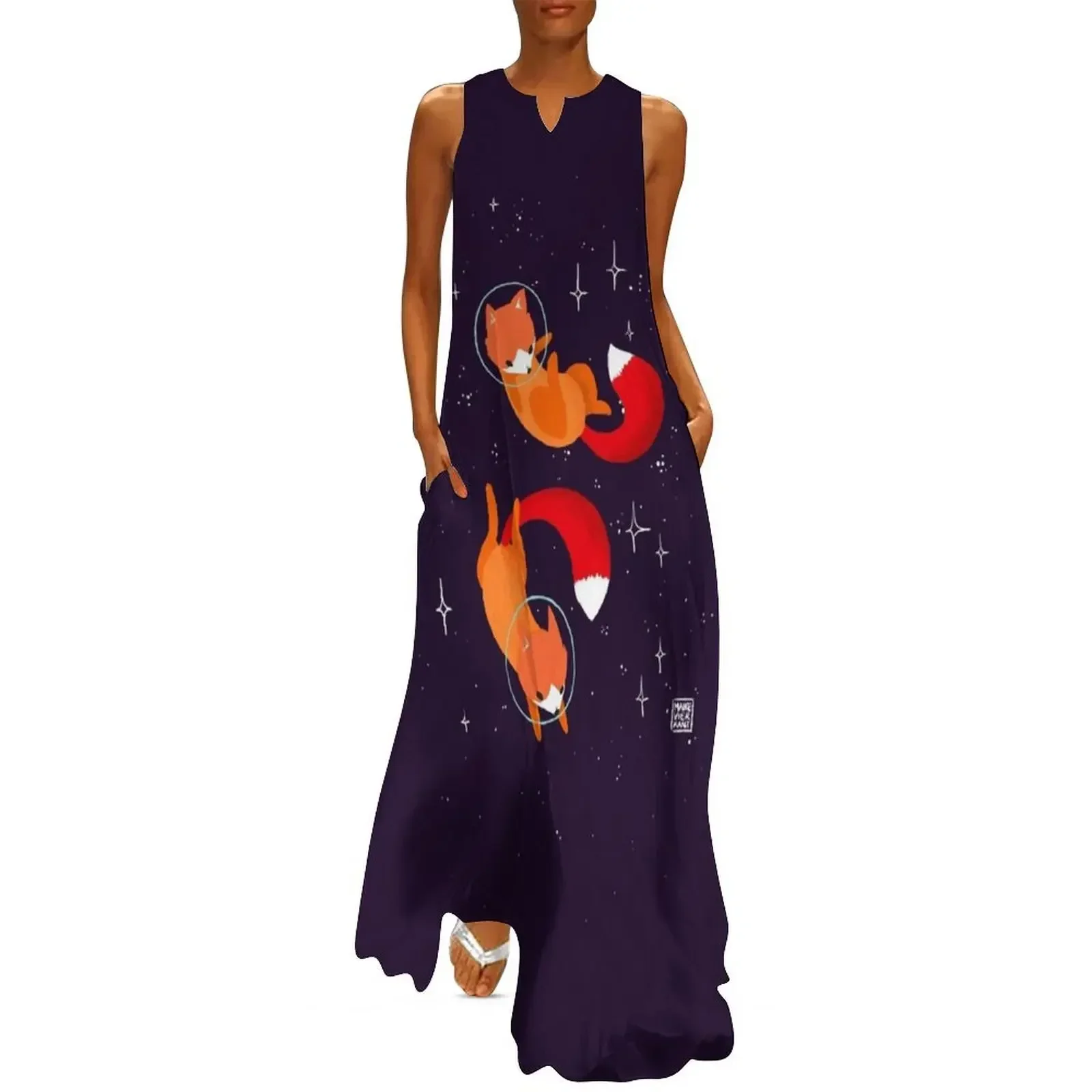 

Space Foxes Long Dress woman dress dress for woman evening women summer daily