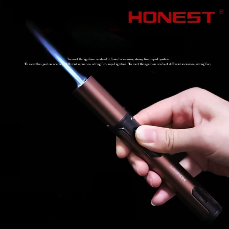 

Hot HONEST Cigar Lighter Jet Flame Butane Torch Lighter Outdoor portability Kitchen BBQ Candle Ignition Tool Lighter Gift