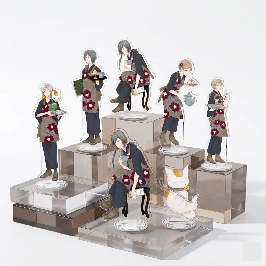 Natsume's Book of Friends Natsume Yujincho Takashi Madara Nyanko Sensei Cafe Acrylic Stand Figure 15cm Keychain Desk Decor