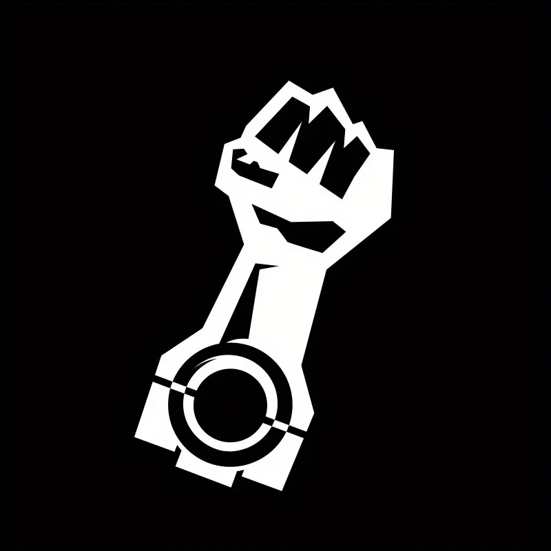 สติกเกอร์ติดรถยนต์รูปนิ้วกำปั้นสีดำขาว 1 ชิ้น กันน้ำ ติดแน่น ตกแต่งรถยนต์