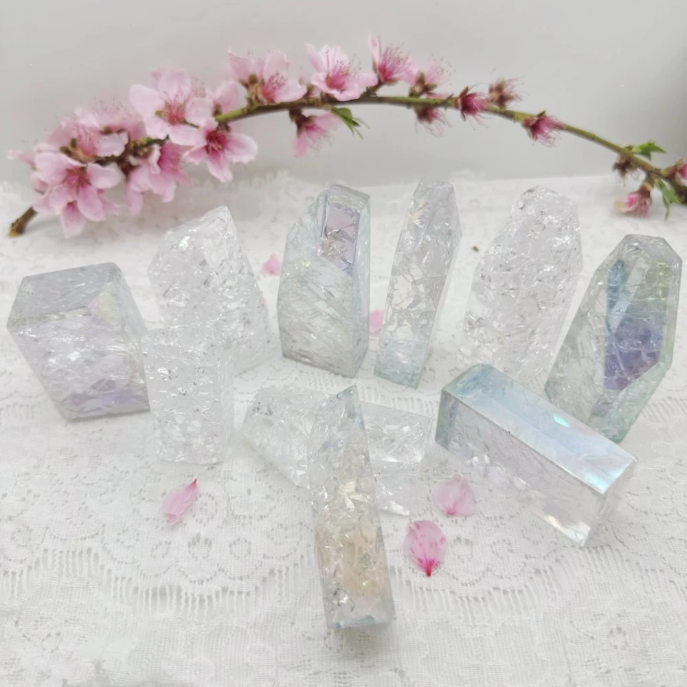 Burst crystal rainbow rough stone polished energy stone white crystal irregular dream home decoration