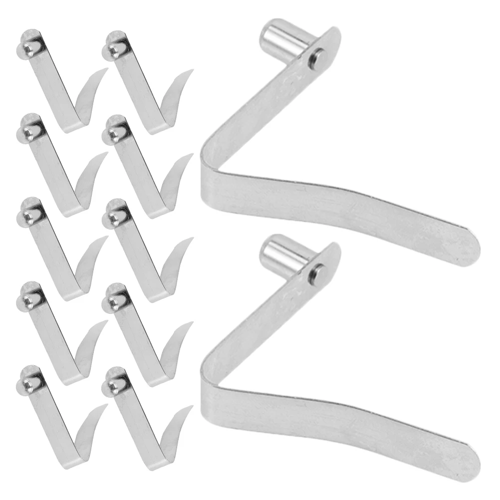 

12pcs Spring Clips Tent Poles Strong Elasticity Quick Release Manganese Steel Locking Buckle Camping Kayak Repair Tools