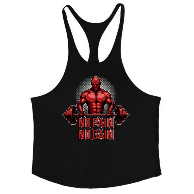 

Men's Stringer Gym Vest Y-Back Design - Professional Bodybuilding Tank Top, Breathable Fabric, Ideal for Fitness Training